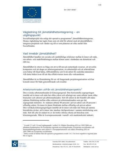 Vägledning jämställdhetsintegrering